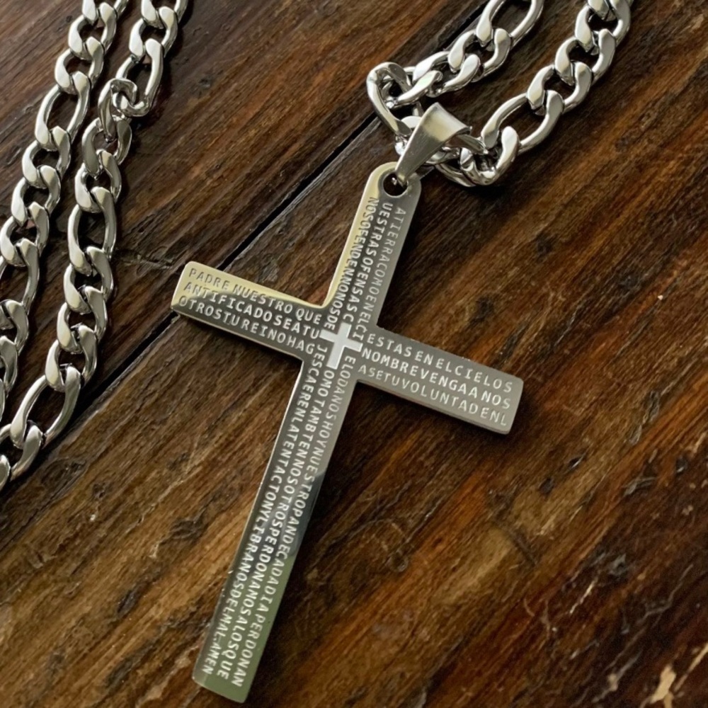 Stainless Steel Padre Nuestro (Lords Prayer)
